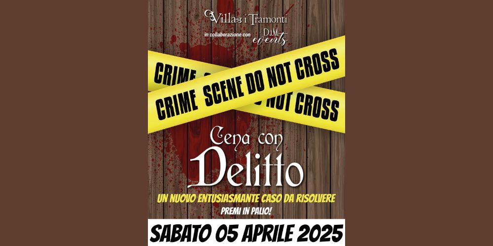🔪 SABATO 5 APRILE: CENA CON DELITTO 🪦
